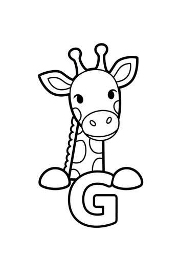 "g" Is For Giraffe Coloring Page