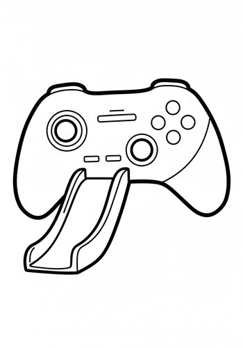 Gaming Fun: Controller And Slide Coloring Page