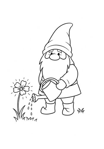 Gardening Gnome Coloring Page: Bring Spring To Life