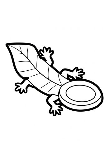 Gecko On A Leaf Coloring Page