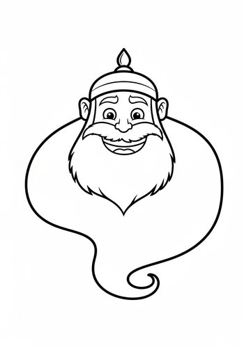 Genie Coloring Page: Fun For Kids