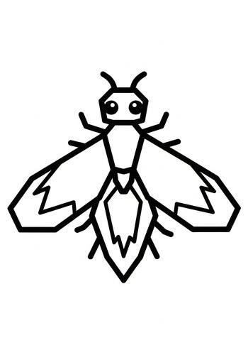Geometric Bee Coloring Page Fun