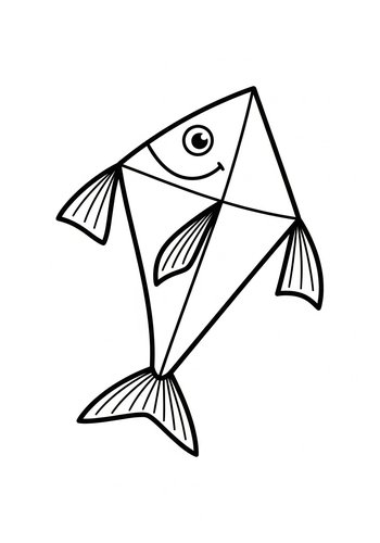 Geometric Fish Coloring Page For Kids