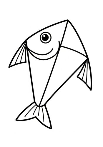 Geometric Fish Coloring Page For Kids