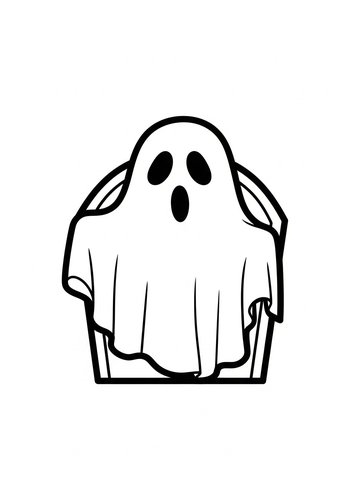 Ghost In A Bucket Coloring Page