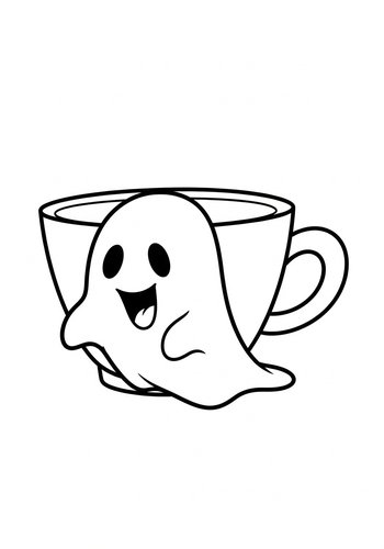 Ghostly Brew Coloring Page: Spooky Fun