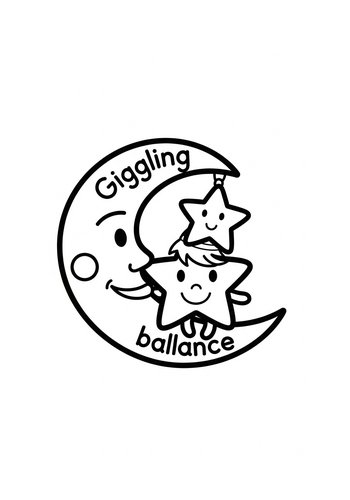 Giggling Moon And Stars Coloring Page