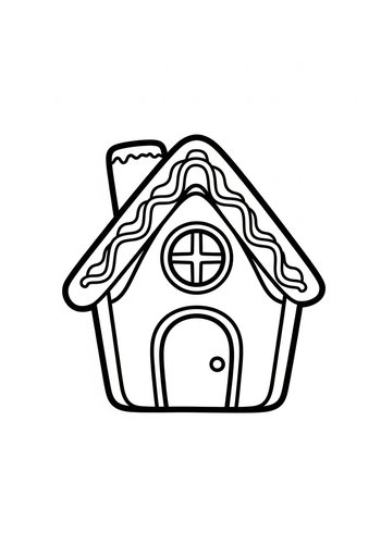 Gingerbread House Coloring Page