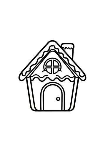 Gingerbread House Coloring Page For Kids