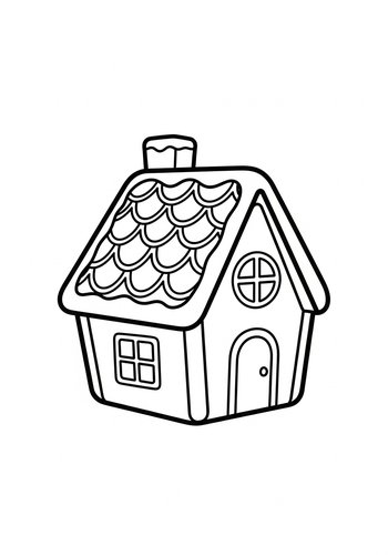Gingerbread House Coloring Page For Kids