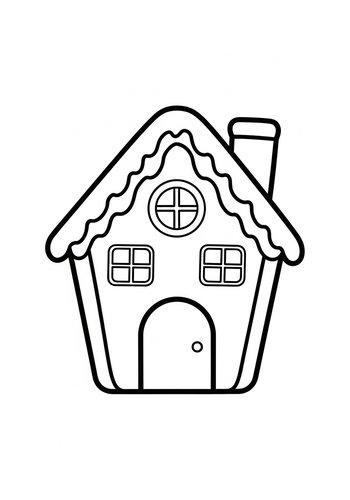 Gingerbread House Coloring Page Fun
