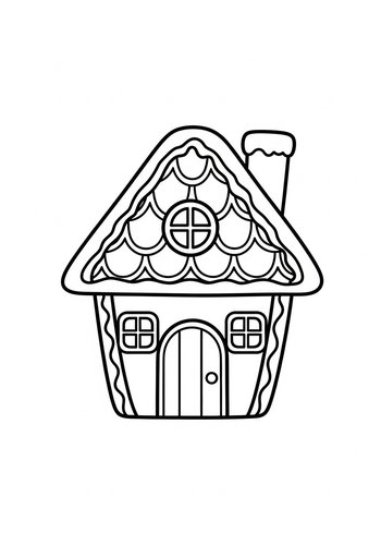 Gingerbread House Coloring Page Fun