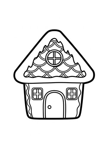 Coloring Page: Gingerbread House Coloring Page: Sweet Treats