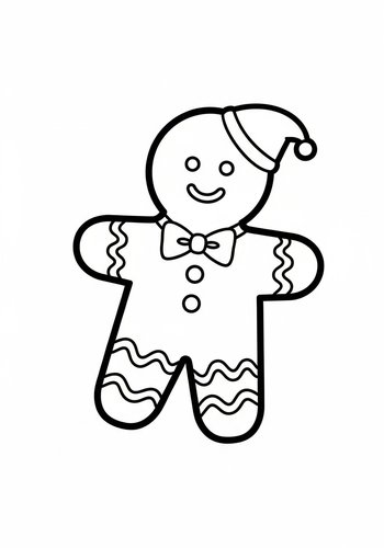 Gingerbread Man Coloring Page Fun