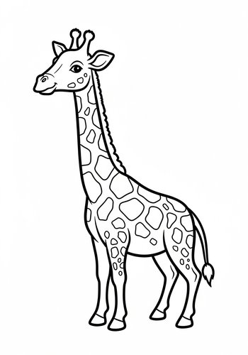 Giraffe Coloring Page: A Tall Adventure