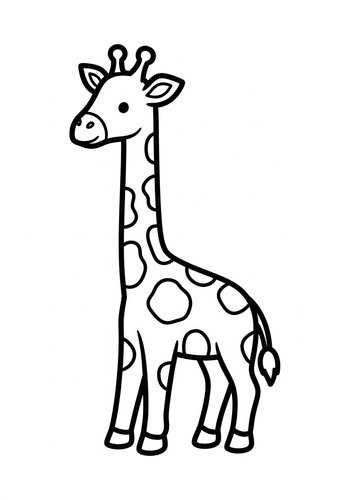 Giraffe Coloring Page For Kids