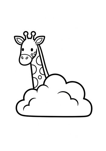 Giraffe Peeking Out Coloring Page