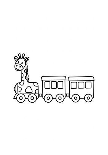 Giraffe Train Coloring Page - Printable Fun