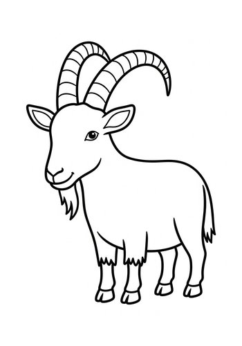 Goat Coloring Page: Fun Farm Animal Art