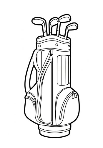 Coloring Page: Golf Bag Coloring Page: Tee Off With Fun