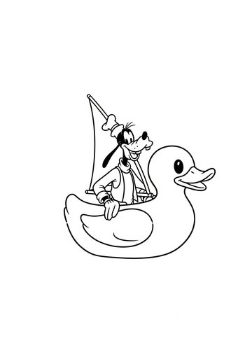 Goofy's Rubber Ducky Adventure: Coloring Page Fun