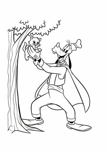 Goofy's Superhero Rescue: Coloring Page