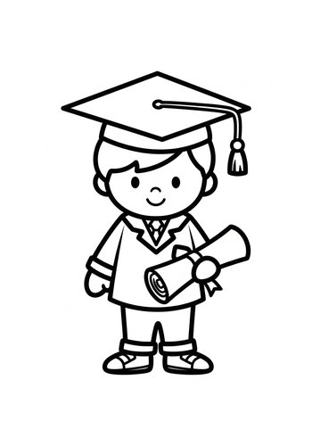 Graduation Boy Coloring Page