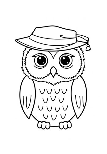 Graduation Owl Coloring Page