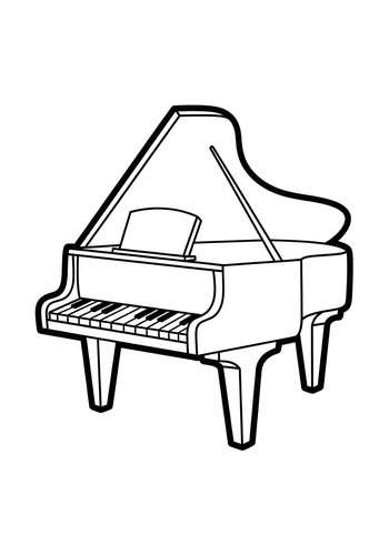 Grand Piano Coloring Page For Music Lovers