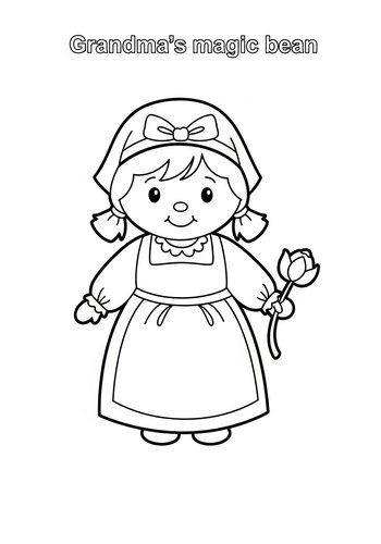 Grandma's Magic Bean Coloring Page Fun