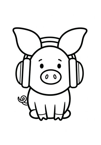 Groovy Pig Coloring Page