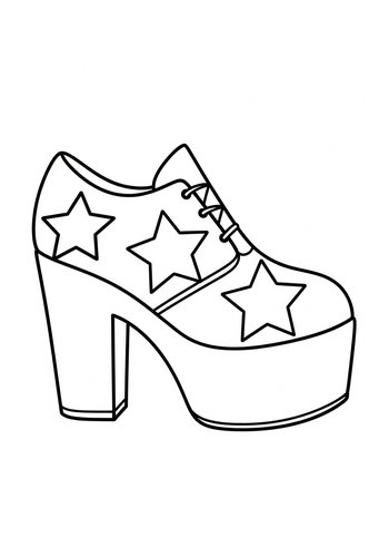 Groovy Platform Shoe Coloring Page