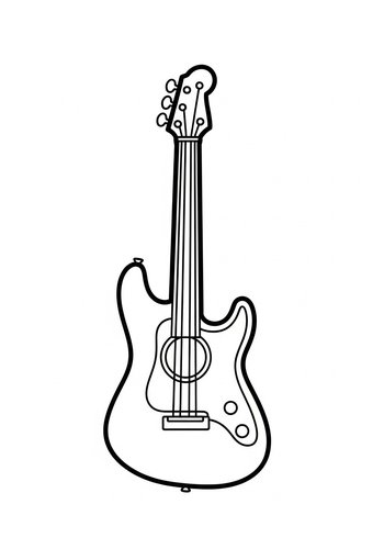 Coloring Page: Guitar Coloring Page - Rock Out With Colors