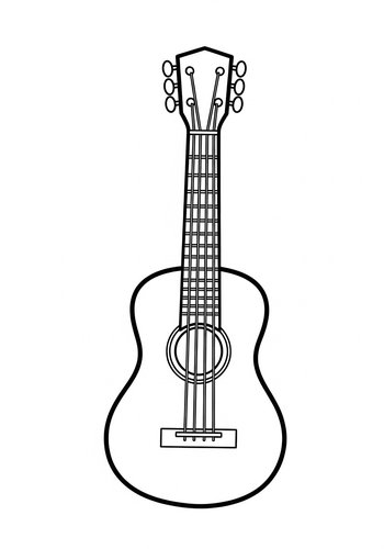 Guitar Coloring Page For Music Lovers