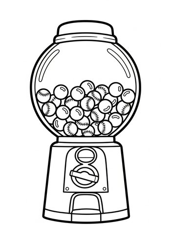 Gumball Machine Coloring Page Fun