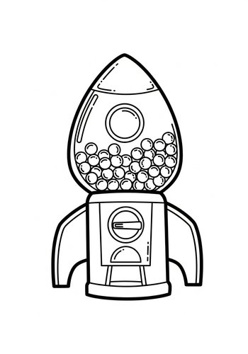 Gumball Machine Coloring Page: Sweet Treat Fun