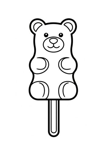 Gummy Bear Pop Coloring Page Fun