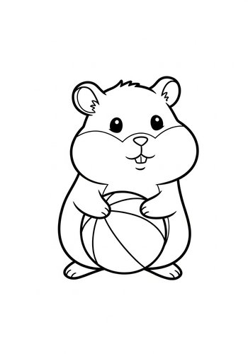Hamster Ball Coloring Page: Fun Activity