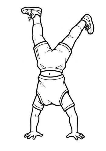 Handstand Fun: Coloring Page