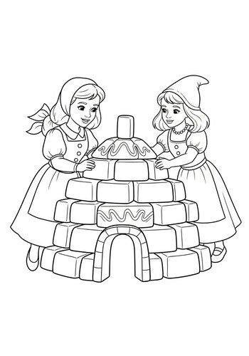 Hansel And Gretel's Gingerbread Fort: A Coloring Adventure