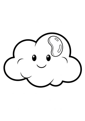 Happy Cloud Coloring Page For Kids