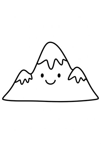 Coloring Page: Happy Mountain Coloring Page