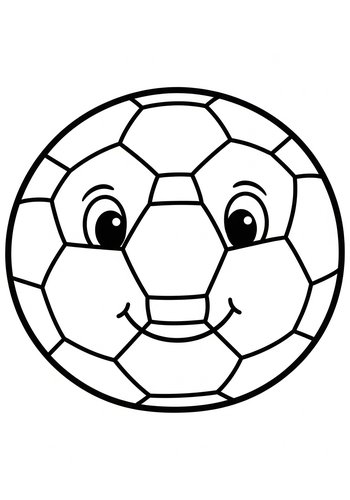Happy Soccer Ball Coloring Page