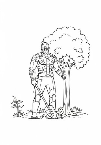 Hawkeye Planting A Tree - Coloring Page Fun