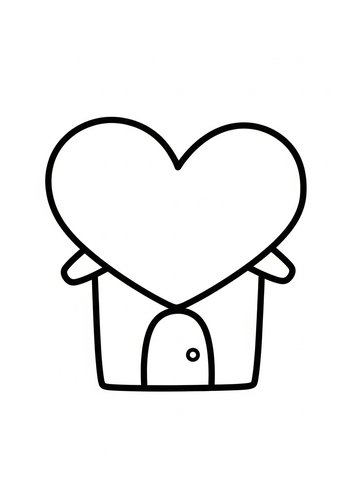 Heart House Coloring Page: Sweet Home Art