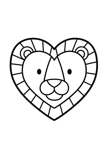 Heart Lion: A Coloring Page Of Affection