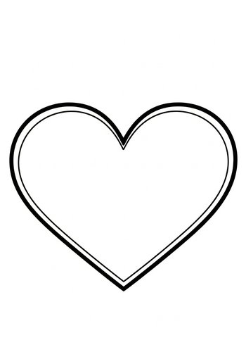 Heart Outline Coloring Page For Kids