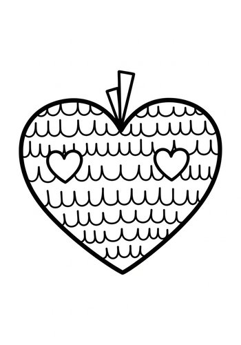 Heart Piñata Coloring Page Fun