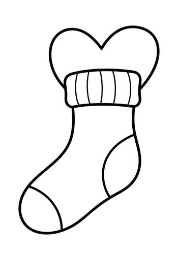 Heartfelt Stocking Coloring Page
