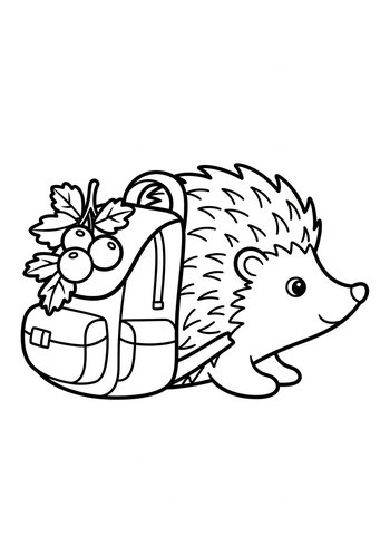 Coloring Page: Hedgehog Hiker Coloring Page